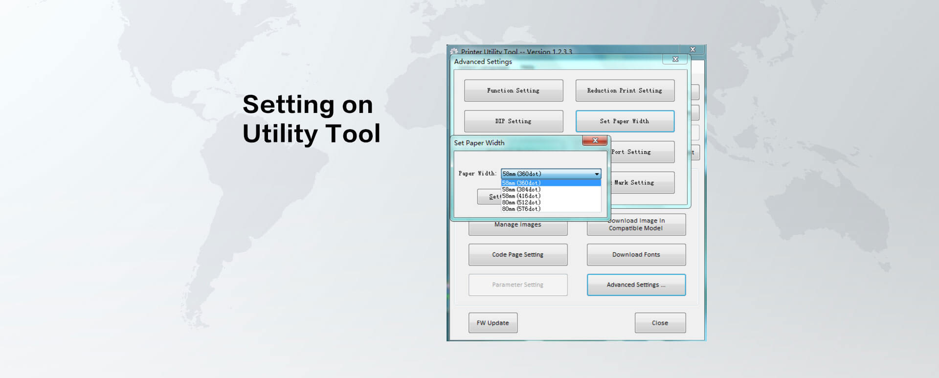 POS printer TP806 setting tool